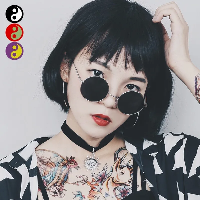 Женские круглые солнцезащитные очки унисекс оранжевые желтые зеленые