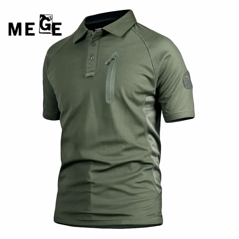 MEGE Летняя мужская рубашка поло с коротким рукавом для альпинизма охоты Походов