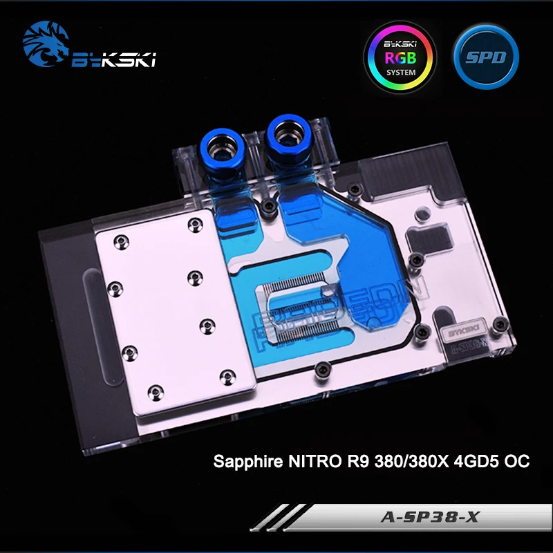 Bykski A SP38 X видеокарта с полным покрытием блок водяного охлаждения RGB/RBW для Sapphire NITRO