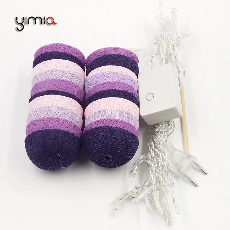 СВЕТОДИОДНАЯ Гирлянда YIMIA с 20 хлопковыми шариками рождественское уличное