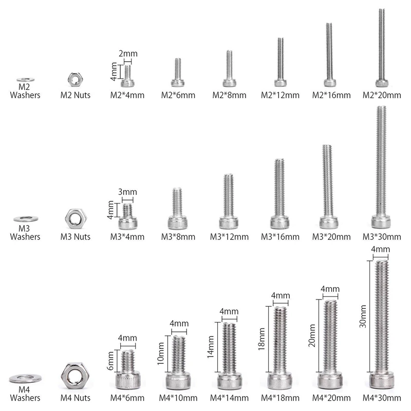 Bolts Nuts And Washer Assortment Kit Metric Screw Storage Containers 1080 Pcs | Обустройство дома