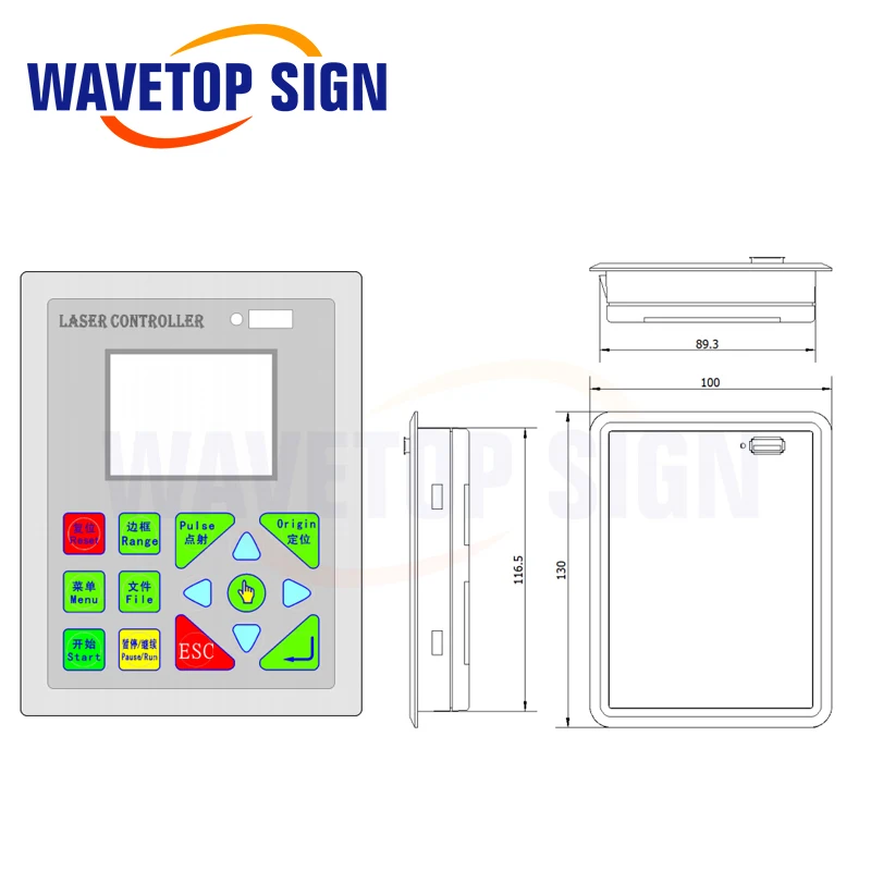 wavetopsign HL-A1 CO2 лазерного контроллера Питание DC 24V 2A лазерные гравировальные станки, станки лазерной резки машина штампом лазерный 3020 6040