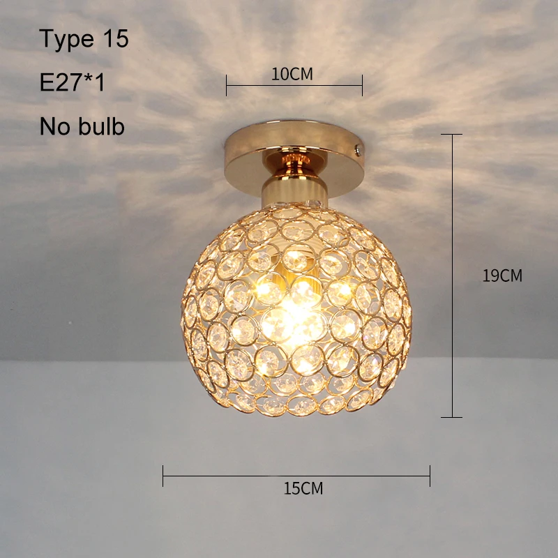 Type 15 No bulb Светодиодные потолочные светильники, современный потолочный светильник, винтажный плафон, плафон, хрустальные светильники для гостиной, Lampara Techo Lamparas De Techo - Цвет корпуса: Type 15 No bulb