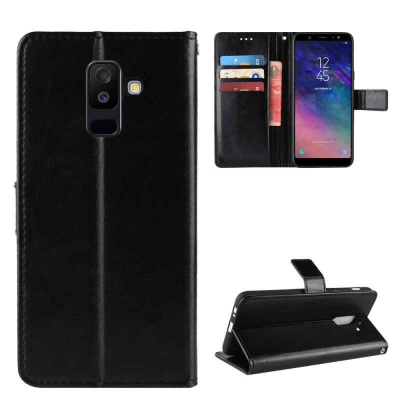 Флип чехол из искусственной кожи с подставкой и ТПУ для Samsung Galaxy A9 Star Lite