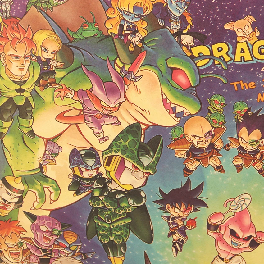 TIE LER арт Dragon Ball B Стиль плакат Dragon Ball наклейки на стену Аниме Обои Гоку Гохан Фреска детское Украшение 50X35 см