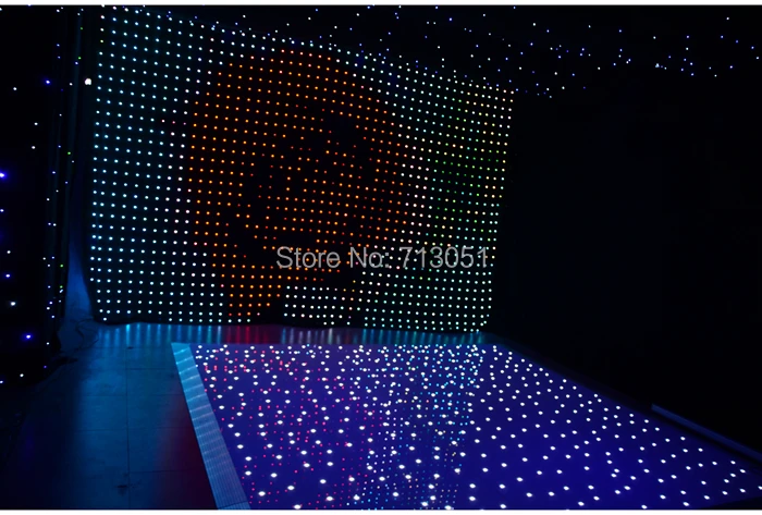 2ft* 4ft Disco LED звездным танцпол Дистанционное управление Портативный танцпол