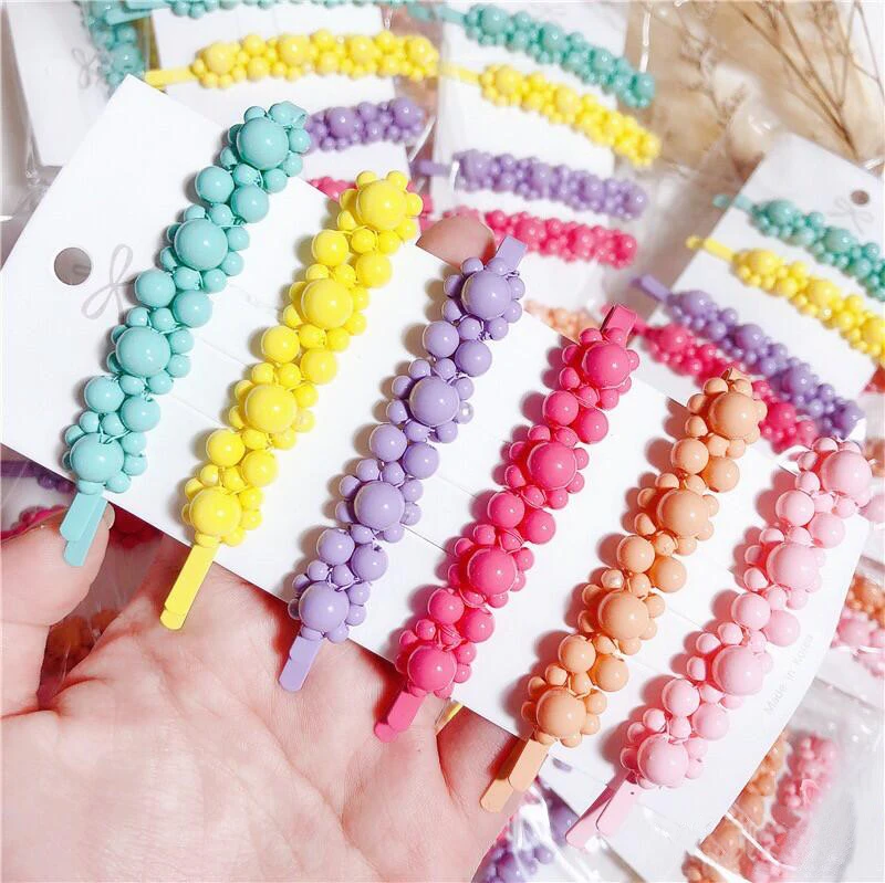 Заколки для волос с жемчугом девочек 1 шт. модные заколки карамельных цветов