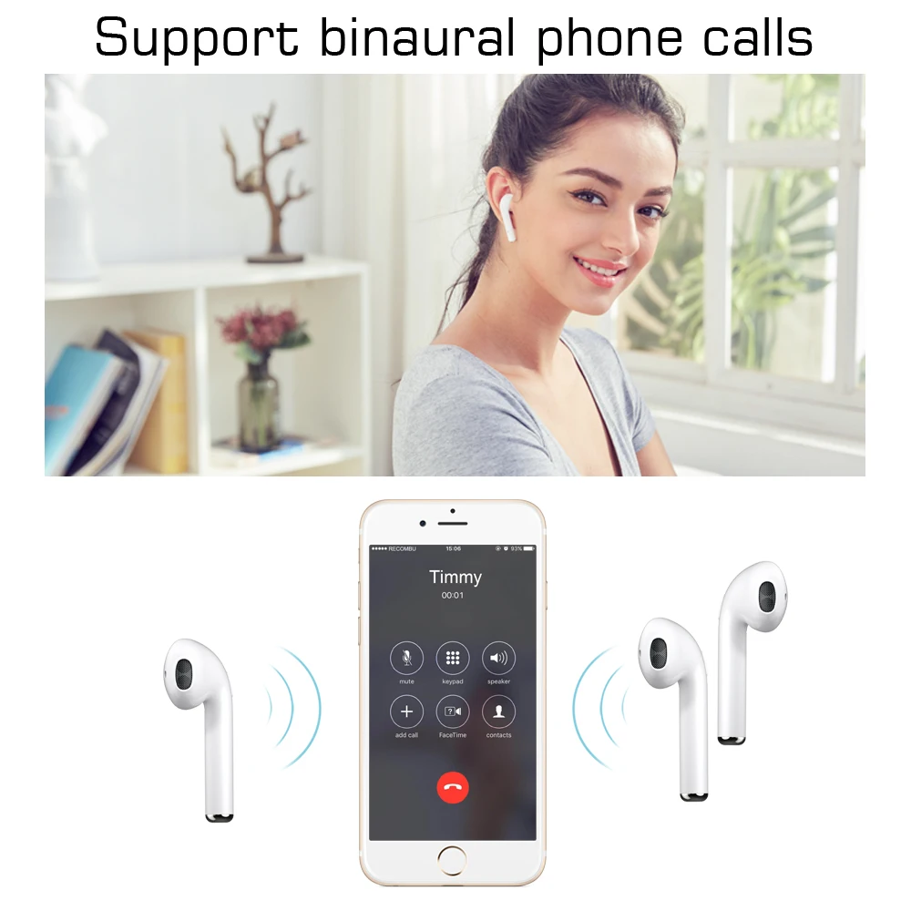 5.0 TWS Bluetooth Earphone Stereo Earbud Wireless Headphones With Charger Box Mic Sports Headsets For iPhone Smart Mobile Phone |
