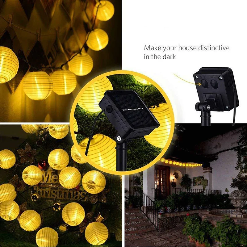 20LED солнечные светильники для сада фея цепочка гирлянда фонарь светодиодные