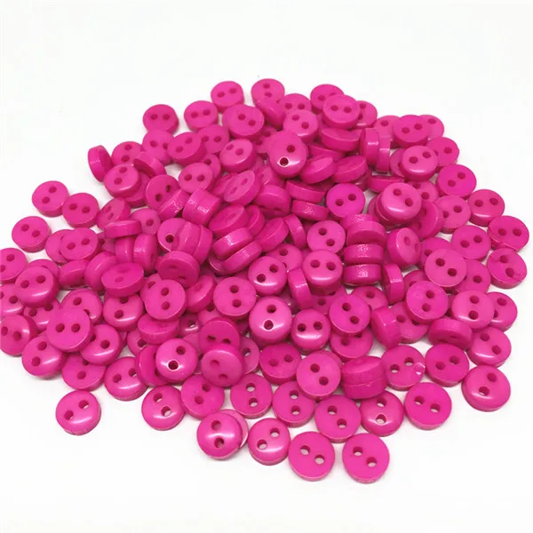 Fuchsia 250 шт 20 цветов мини 6 мм круглые полимерные кнопки для кукол мягкие игрушки одежда 2 отверстия Швейные аксессуары украшения для скрапбукинга - Цвет: Fuchsia