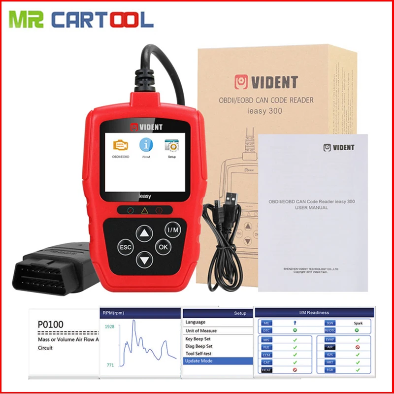 Видент iEasy300 EOBD OBD2 Код ошибки чтения сканер автомобильный диагностический