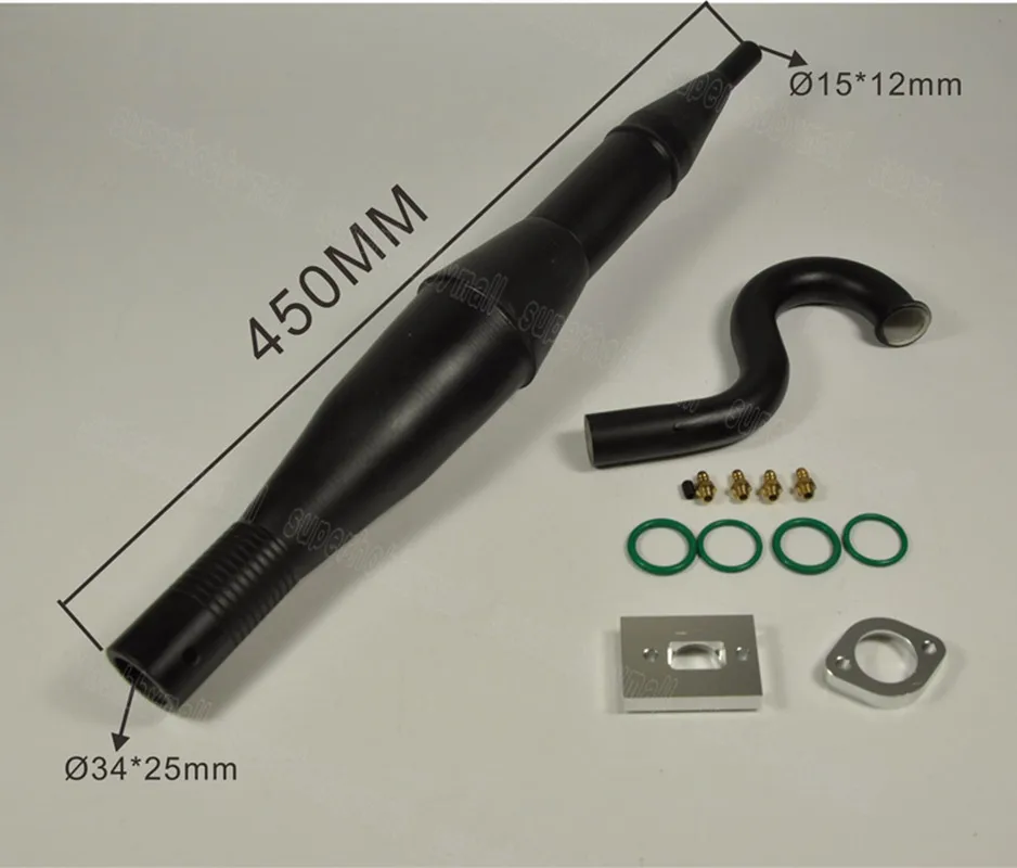 450mm Accelerating Tube Resonator Pipe with Silencer Harmonic Tremor For 23CC-30CC Marine Boat | Игрушки и хобби