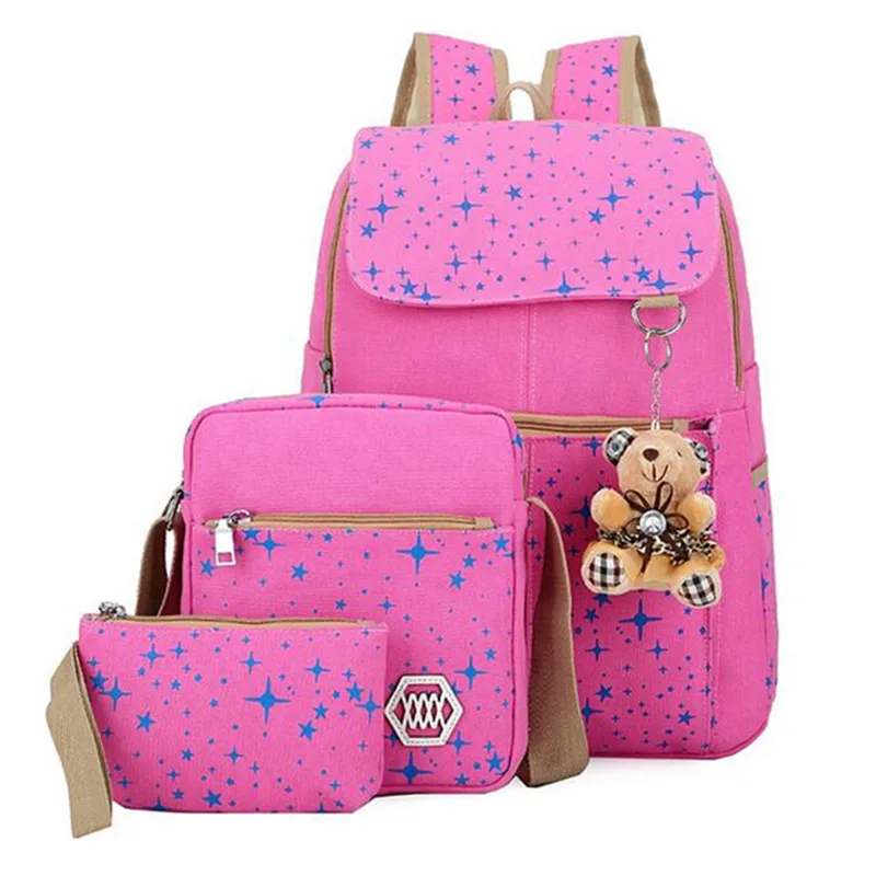 Милый медведь рюкзак для подростков девочек школьные сумки 3 шт./компл. школьный