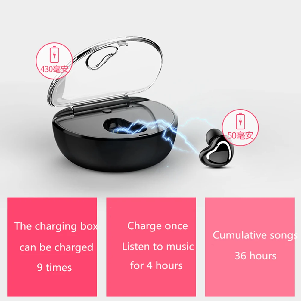 Беспроводные Bluetooth наушники Joinrun гарнитура вкладыши с зарядным чехлом