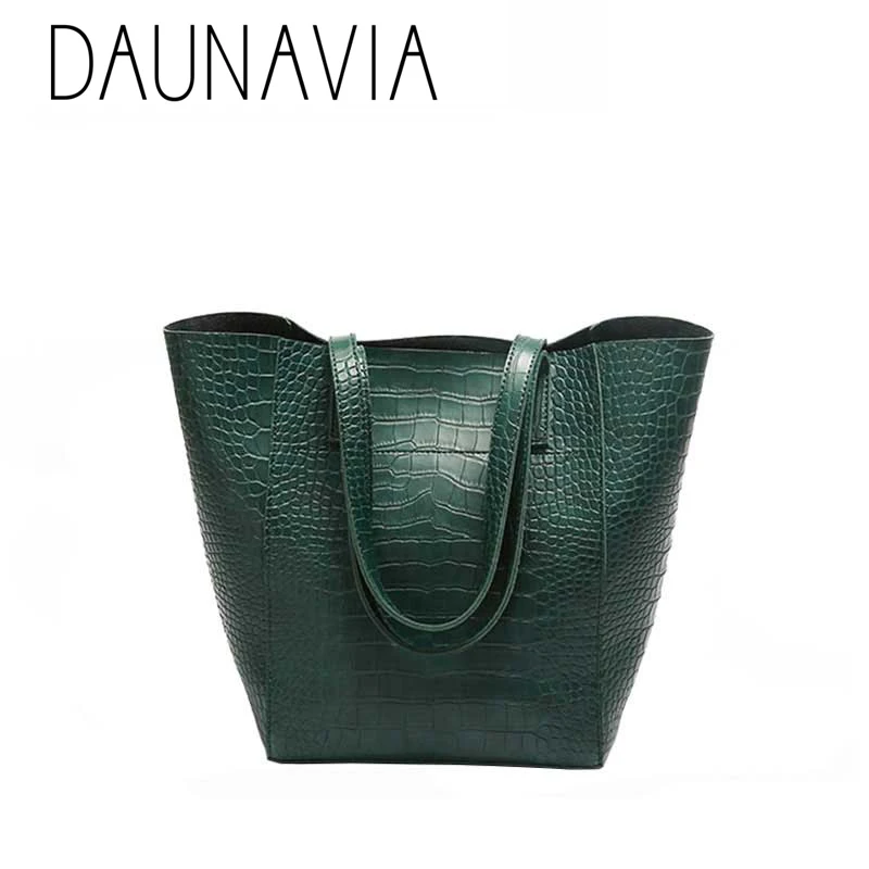 Дамская сумочка DAUNAVIA в стиле ретро из крокодиловой кожи вместительные