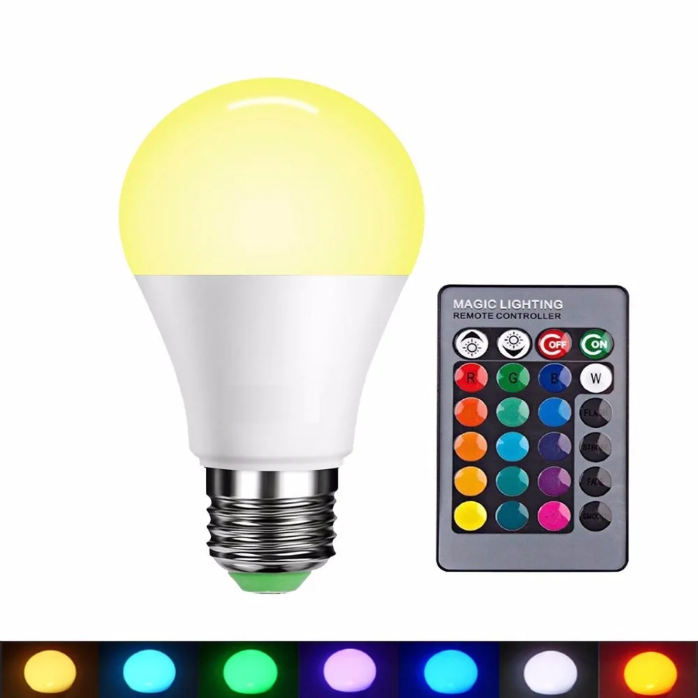 16 Color Changing RGB Magic Light Bulb Lamps 12W E27 Standard LED Input AC100-240V With Remote Controller | Лампы и освещение