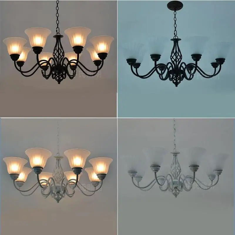 Люстра из белого железа в средиземноморском стиле для столовой спальни фойе