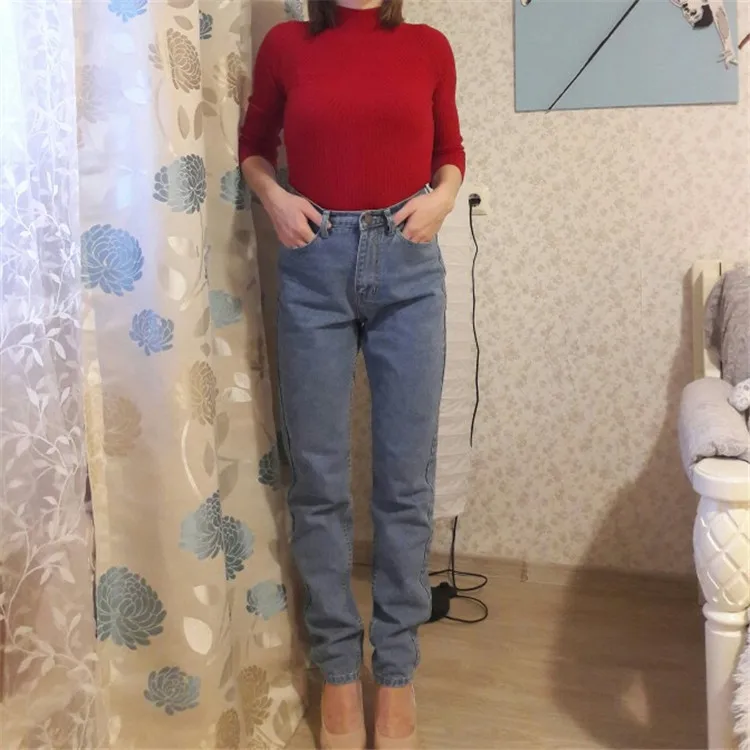 Винтажные джинсы с высокой талией, женские джинсовые штаны, новинка, узкие брюки-карандаш, Капри, брюки, подходят для девушек, джинсы для женщин размера плюс