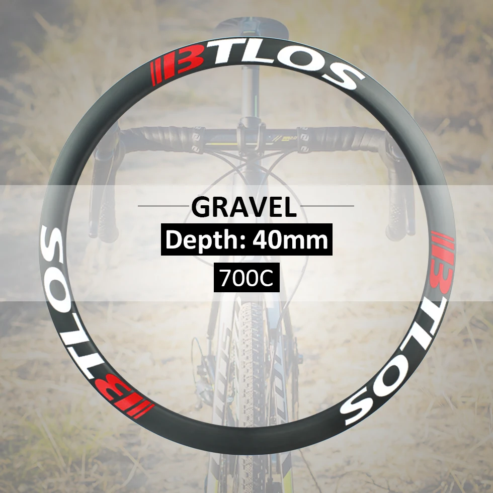 road 40mm depth 29mm width carbon hoops gravel carbon rims - GX40 carbon wheels
