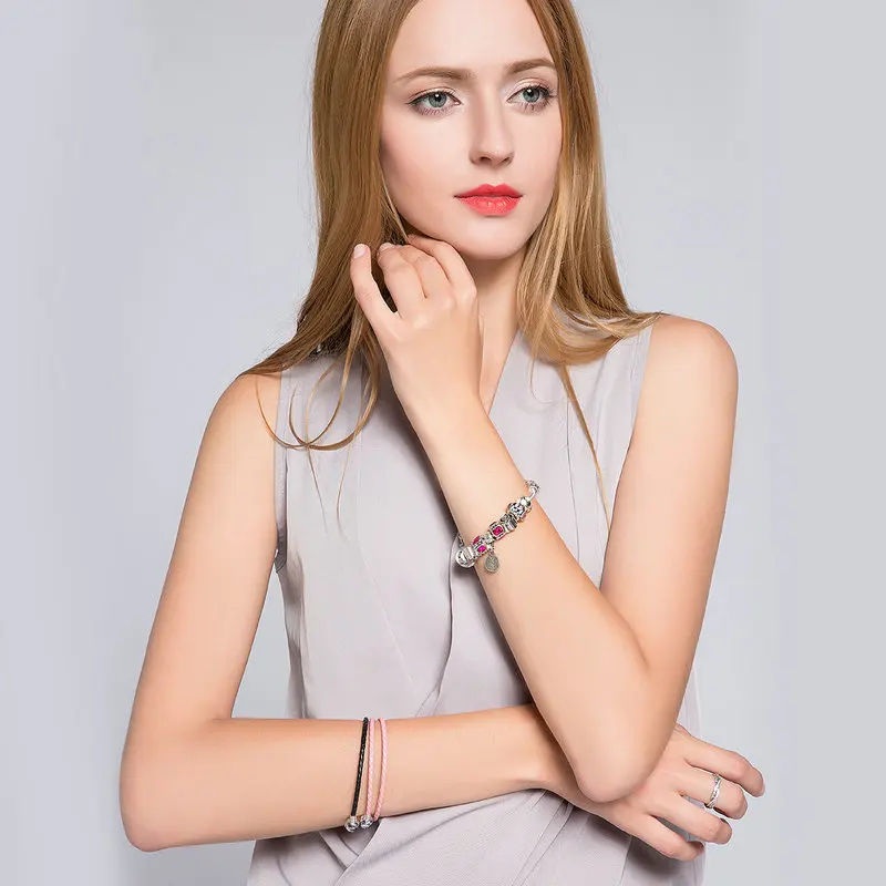AliExpress,, серебряная цепочка, новая мода, сделай сам, бусины, браслеты-шармы для женщин, ювелирные изделия XCH1836