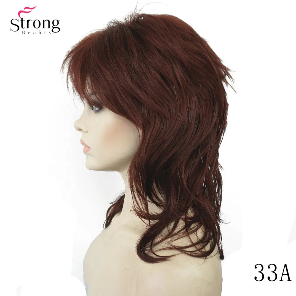 StrongBeauty синтетические парики для женщин натуральные волосы Омбре блонд/коричневый выделяет Средний кудрявый слоистый монолитным парики Косплей