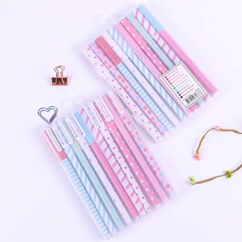 

10 PCS/lot Color Gel Pen Kawaii Stationery Korean Flower Canetas Escolar Papelaria Gift Office Material School Supplies