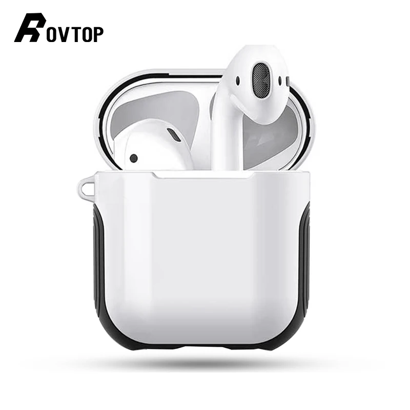 Чехол для наушников Rovtop Apple AirPods чехол настоящих беспроводных Bluetooth Air Pods Защитный