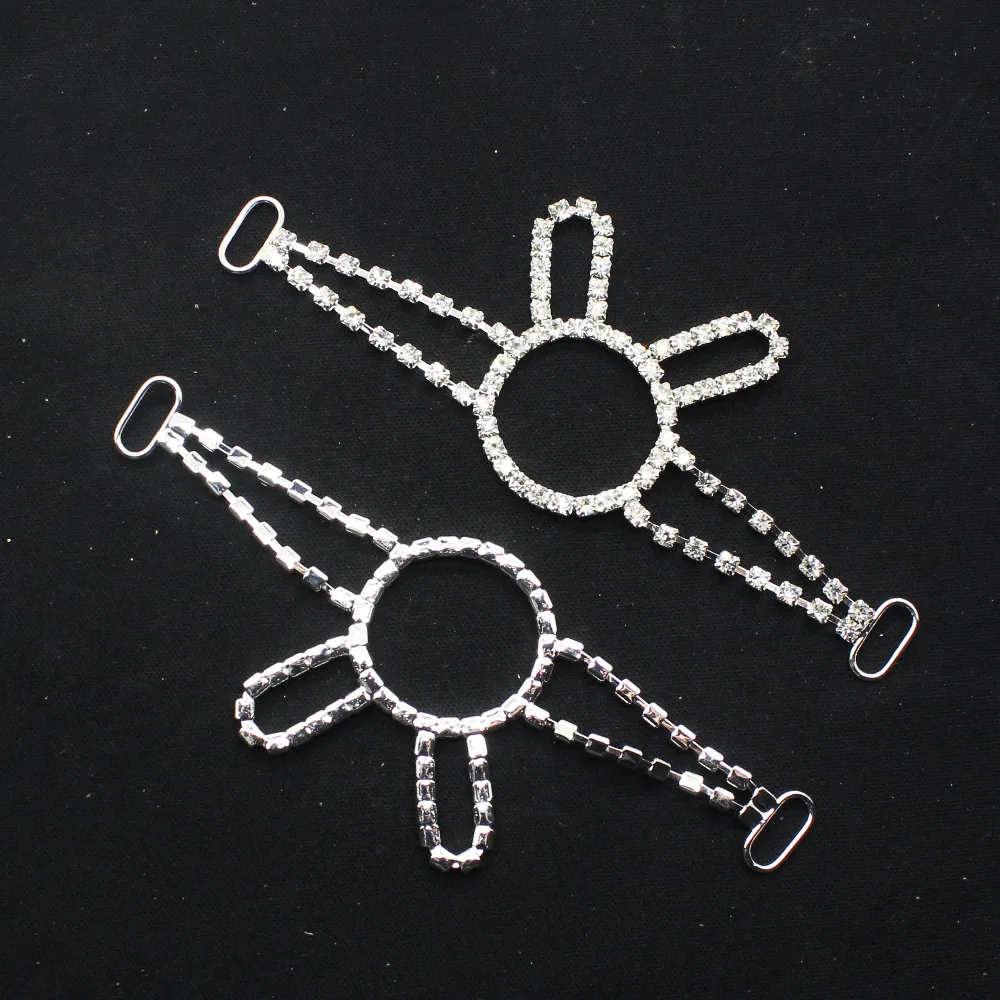 4Pc High Quality Sewing Rhinestone Bikini Connectors Diamond Crystal Buckle Silver Swimming Wear Wedding Decoration | Дом и сад