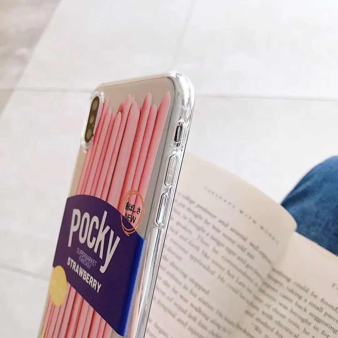Печенье Pocky чехол для телефона для iPhone XS MAX XR Capa Fundas мягкая прозрачная задняя крышка для iPhone X 8 7 6 S 6 Plus чехол Coque