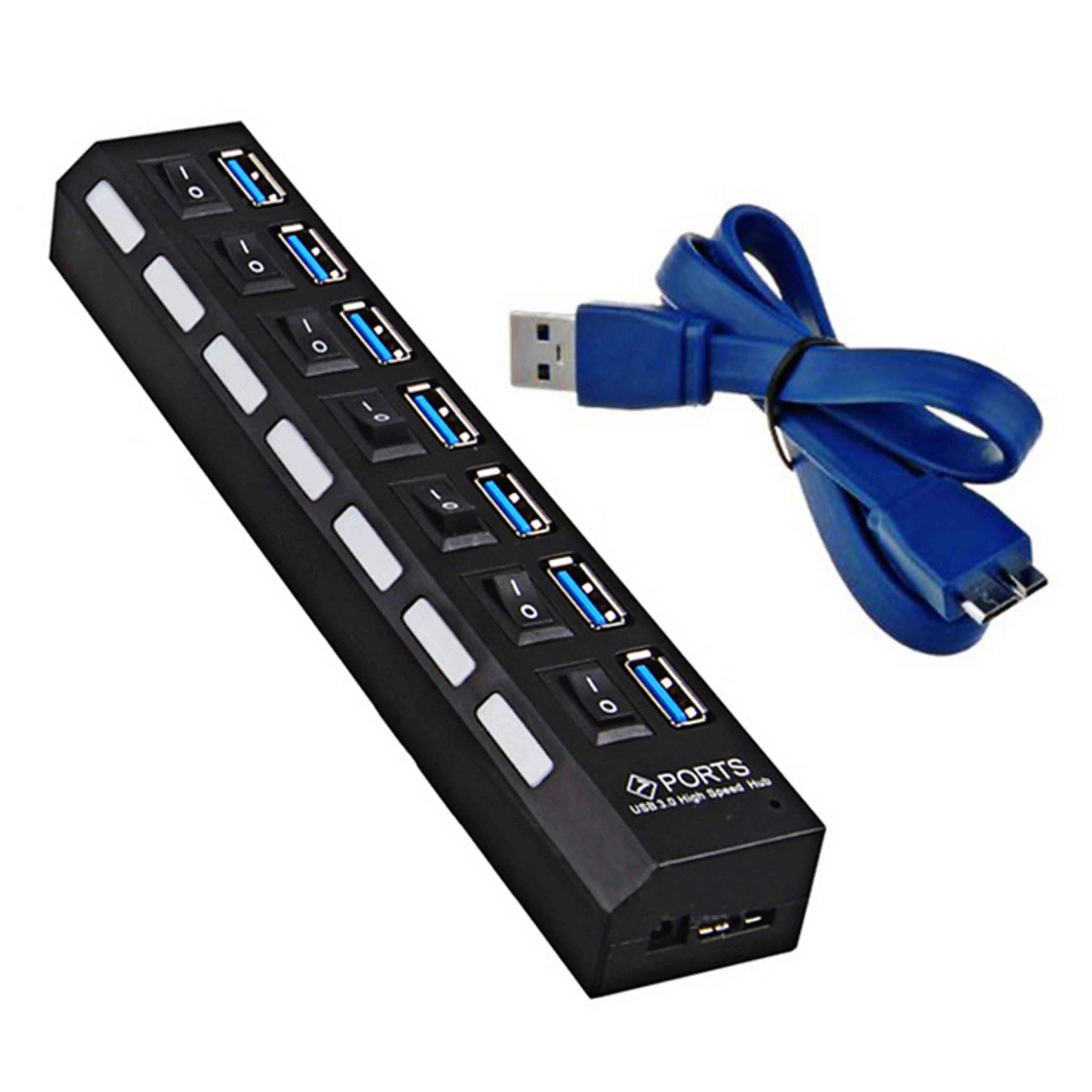 7 Port MiOYOOW usb-хаб 3,0 высокоскоростной 4/7 портов Мини Портативный 5 Гбит/с USB 3,0 концентратор разветвитель вкл/выкл переключатель для MacBook портативных ПК - Цвет: 7 Port