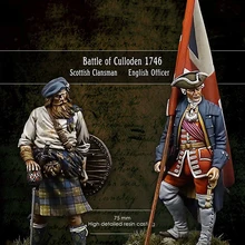 Новинка в разобранном виде 1/24 75 мм битвы Culloden английский офицер 2