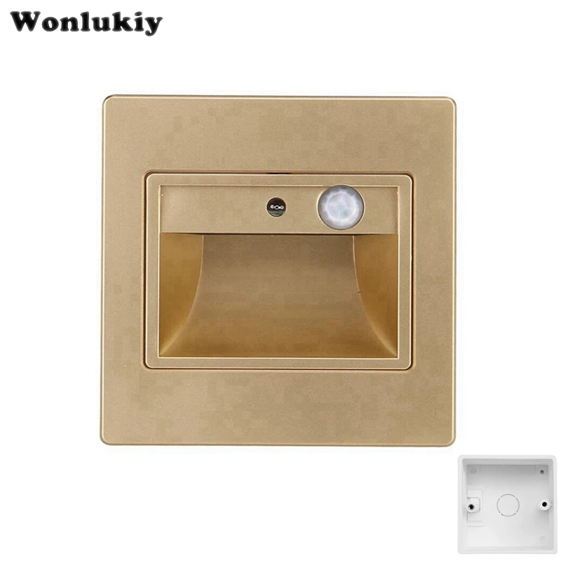 Wonlukiy 1 шт. сенсорный светодиодный светильник для лестницы 100 240 В 5 Вт квадратные