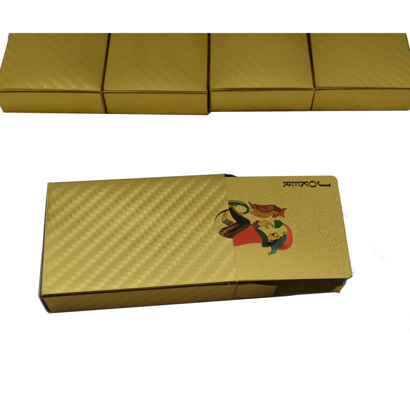 Одна колода Позолоченные игральные карты Обычная версия пластиковый покер в