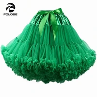 folobe high waist green performance skirt tulle tulle ballet skirt ball gown dance dress knee length delicate and soft tt009