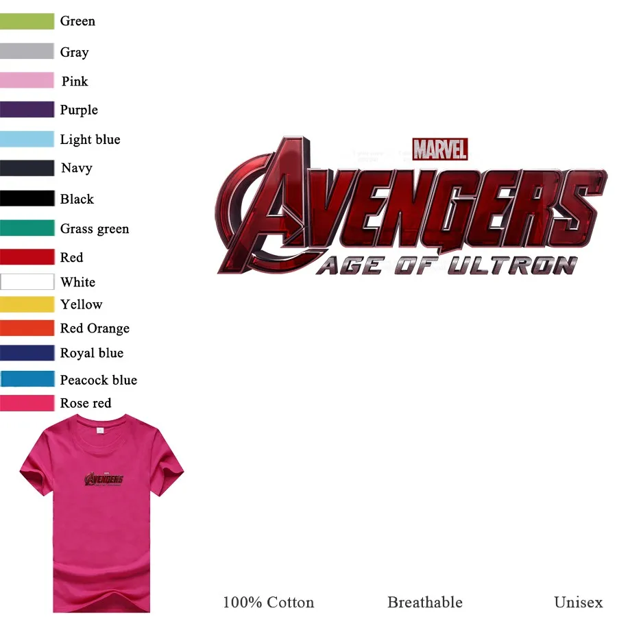 Футболка Marvel's Avengers модный топ большого размера в стиле хип хоп черная