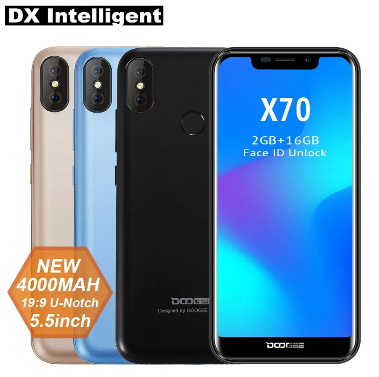 DOOGEE X70 4000 мАч 5 дюймов 19:9 полный дисплей 3g мобильный телефон MTK6580A 4 ядра 2 ГБ + 16 8MP