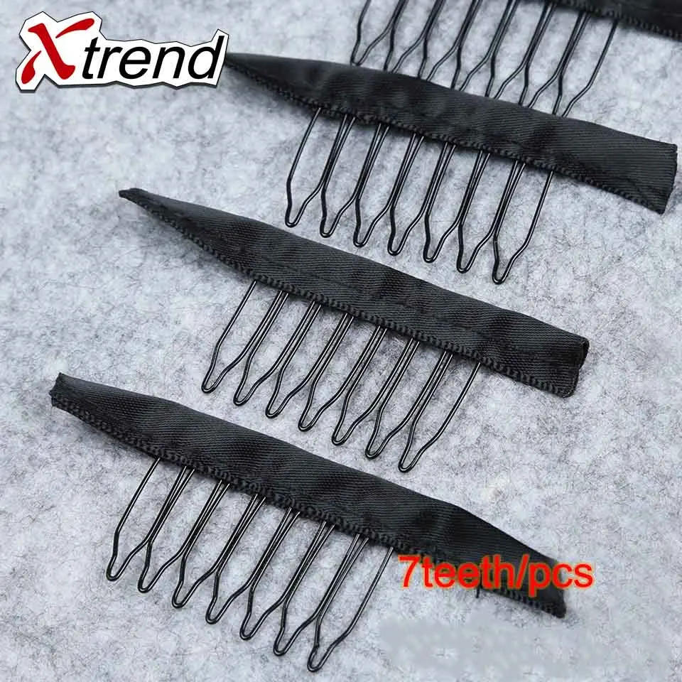 Xtrend от 10 до 40 шт 7 Зубы зажимы для парика на кнопках в клип spinki Pince klips наращивание волос расчески Clipes ткань Klip принадлежности для париков