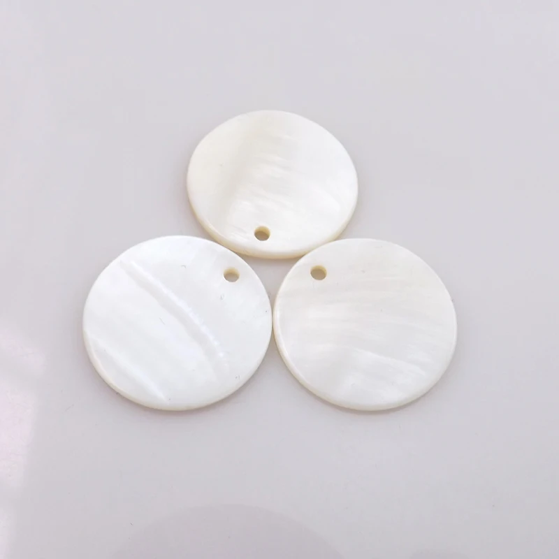 

Natural Shell Jewelry 25mm White Round Shell Charms For Earring DIY 100pcs/lot
