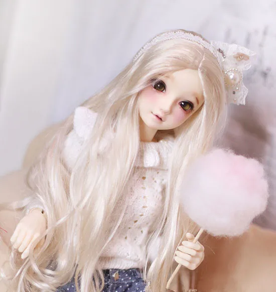 Новый мохеровый парик длинный светильник цвет золотистый парики для 1/6 1/4 /1/3