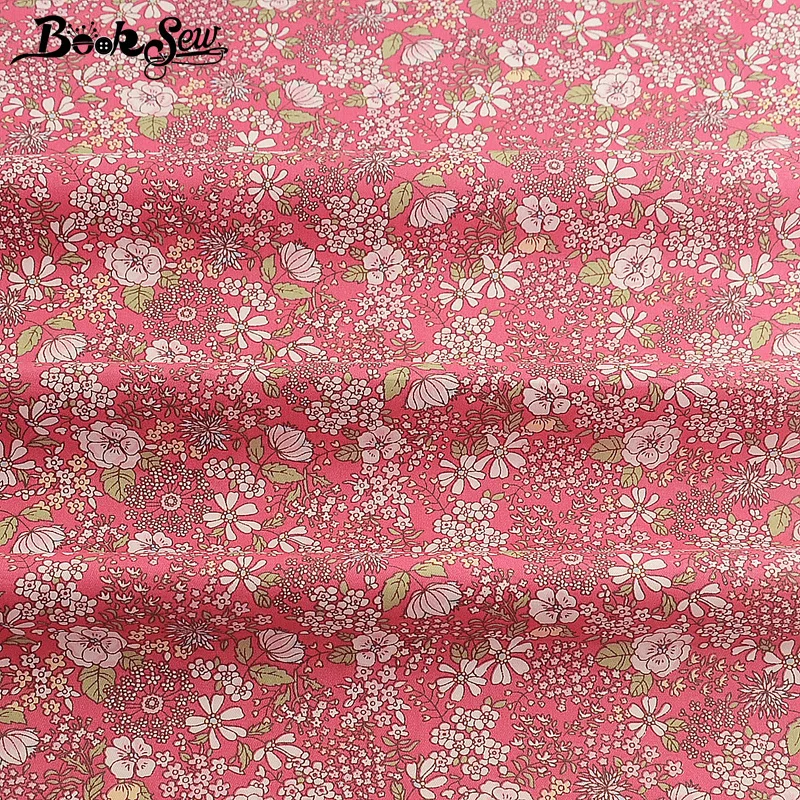 Booksew Flroal красный хлопок ткань платье швейная ткань ручной работы DIY простыня лоскутные одеяла Tissu дети тканевые шторы для дома