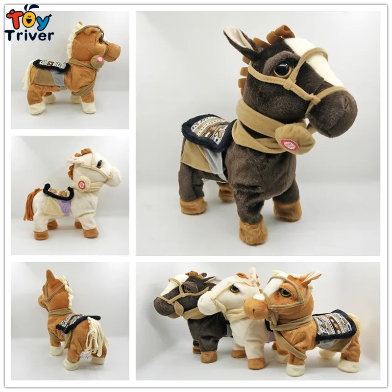 

Электрическая лошадь 30 см, плюшевые игрушки, Поющая и прогулочная техника, Электронная лошадь из пони, забавные детские игрушки, подарок на ...