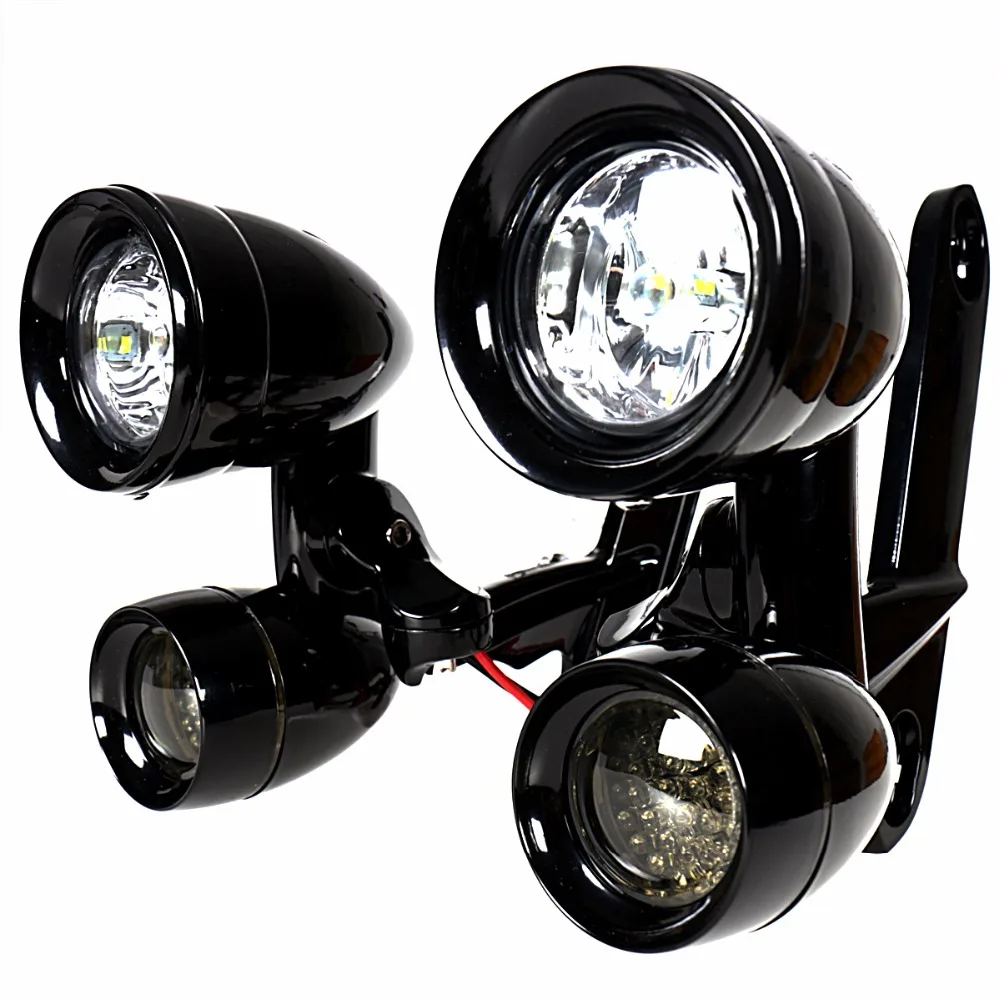 Черный глянец светодиодный обтекатель установлен дальнего света и Копченый