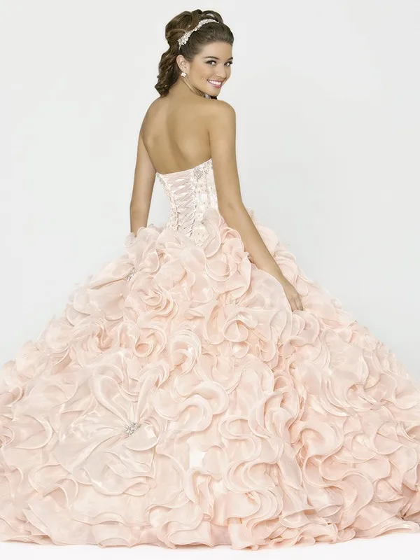 Ball Gown Sleeveless Sweetheart Beading Floor-length Organza Quinceanera Cheap Dresses POWDN14077BN485 |