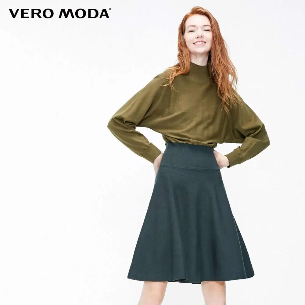 Vero Moda новое платье платье женское с высоким воротником и рукавами летучая мышь | 318346517 - Цвет: Dark olive