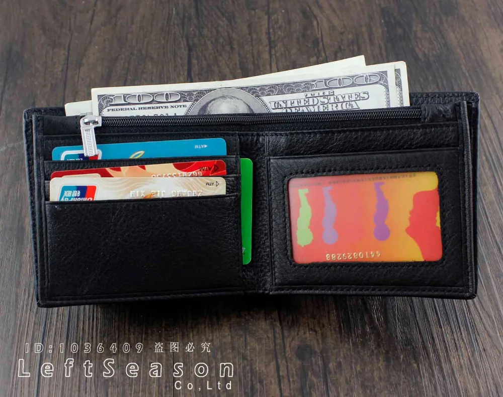 Крутой кошелек из натуральной кожи с цепочкой и отделением для монет на молнии|coin