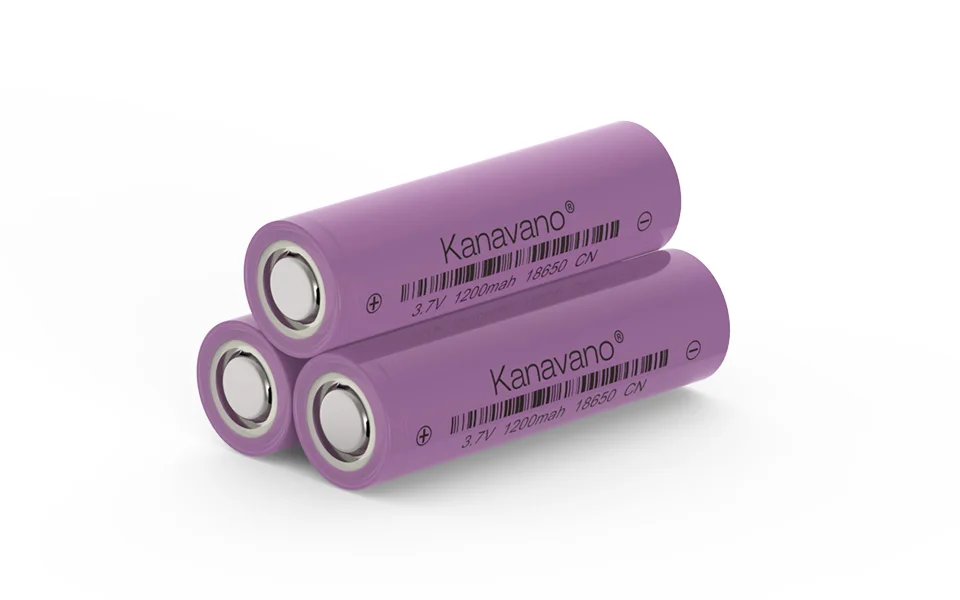 Kanavano Original High quality 18650 1200mAh 3.7 V lithium ion rechargeable batteries and LED flashlight Torch Accumulator Cells