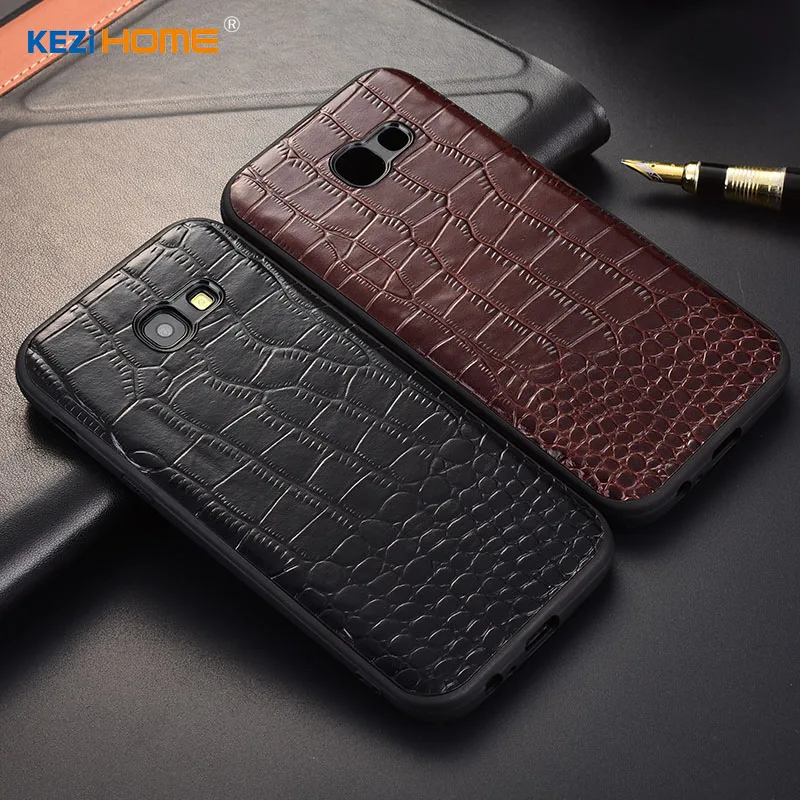 Case for Samsung Galaxy A5 2017 KEZiHOME Luxury Crocodile texture Genuine leather back cover Phone cases |