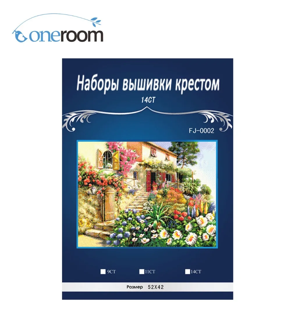 

Pretty Spring house flowers handmade Counted Cross Stitch Needlework Set Embroidery Kit Home Decoration 14CT