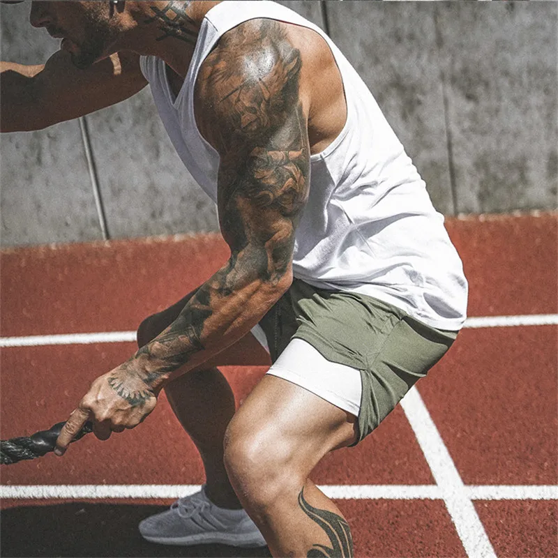 

Men's 2 in 1 Running Shorts Mens Sports Shorts Quick Drying Training Exercise Joggers Gym Shorts with Built-in pocket Liner