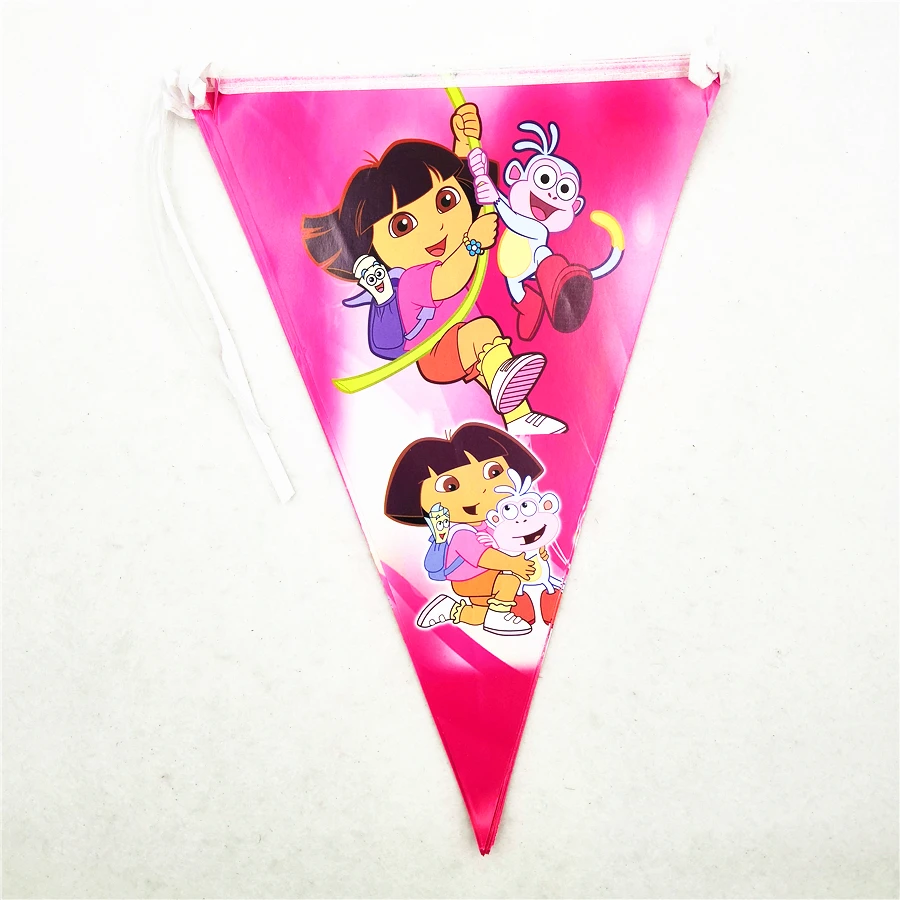 Детские принадлежности для дня рождения бумажный баннер Дора флаг-флажок
